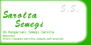 sarolta semegi business card